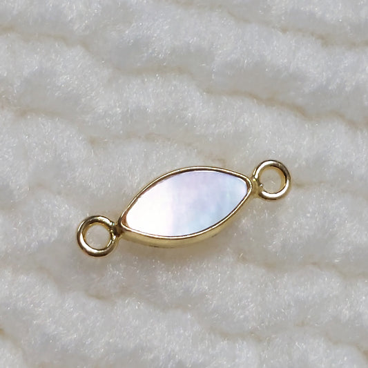 GF3MQR2SH / 93MQR2SH 3 x 6mm Shell Marquise Bezel Connector With 2mm Closed Rings