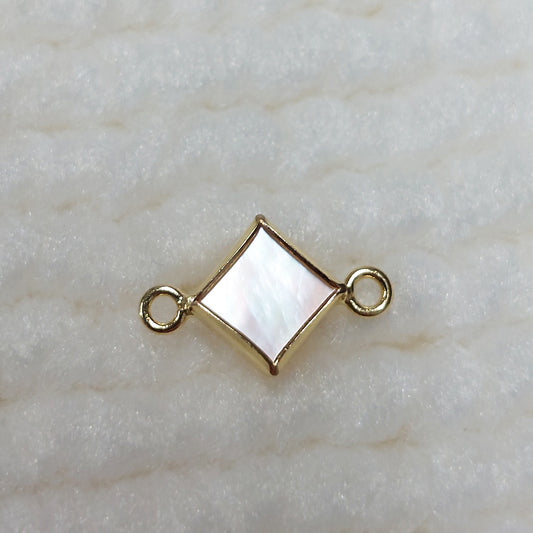 GF4DIAR2SH / 94DIAR2SH 4mm Shell Diamond-Shaped Bezel Connector With 2mm Closed Rings