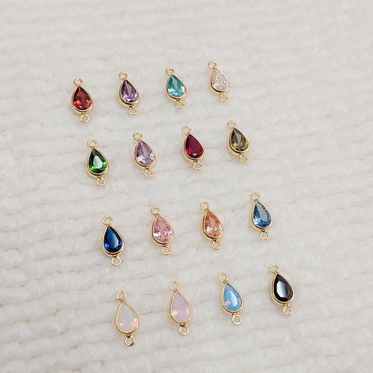 GF4TDR2CZ / 94TDR2CZ 4 x 6 mm Teardrop Bezel Connector With 2mm Closed Rings