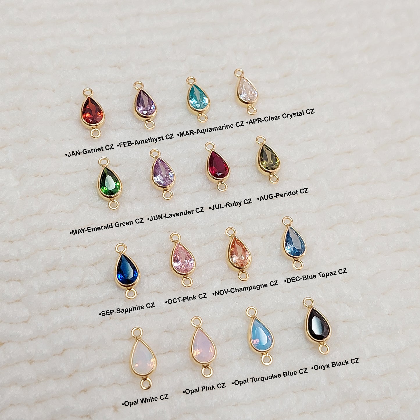 GF4TDR2CZ / 94TDR2CZ 4 x 6 mm Teardrop Bezel Connector With 2mm Closed Rings