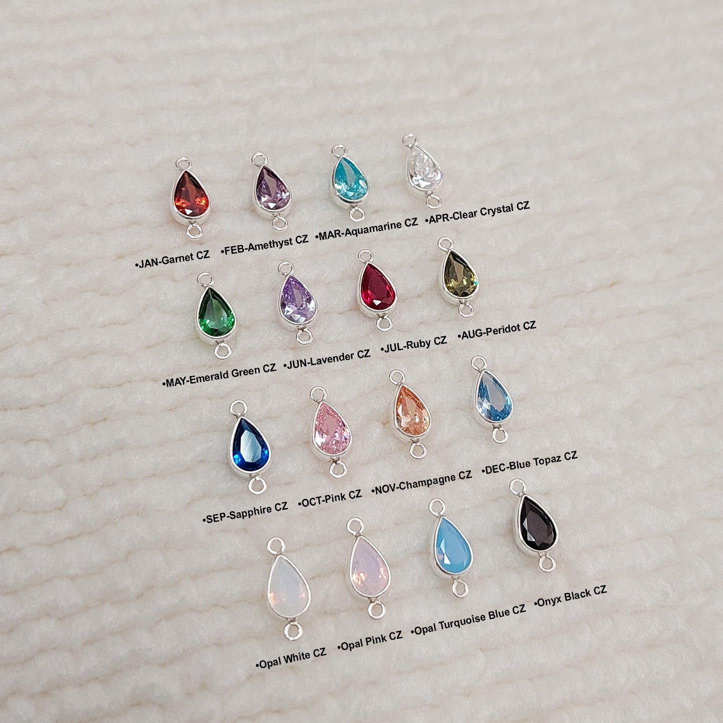 GF4TDR2CZ / 94TDR2CZ 4 x 6 mm Teardrop Bezel Connector With 2mm Closed Rings