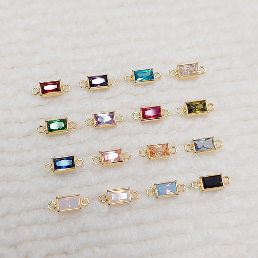 GF35RTR2CZ / 935RTR2CZ 3 x 5 mm Rectangle Bezel Connector With 2mm Closed Rings