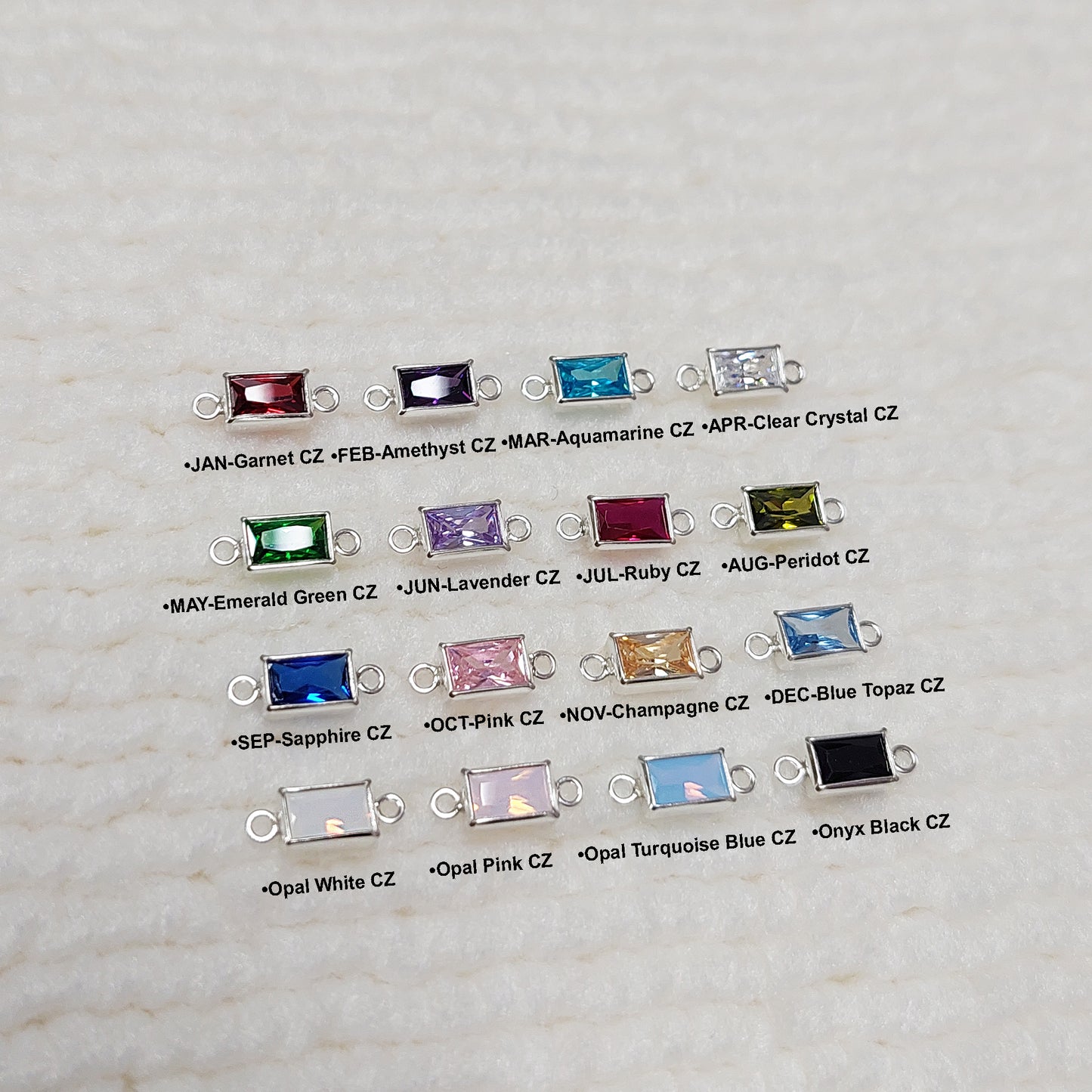 GF35RTR2CZ / 935RTR2CZ 3 x 5 mm Rectangle Bezel Connector With 2mm Closed Rings