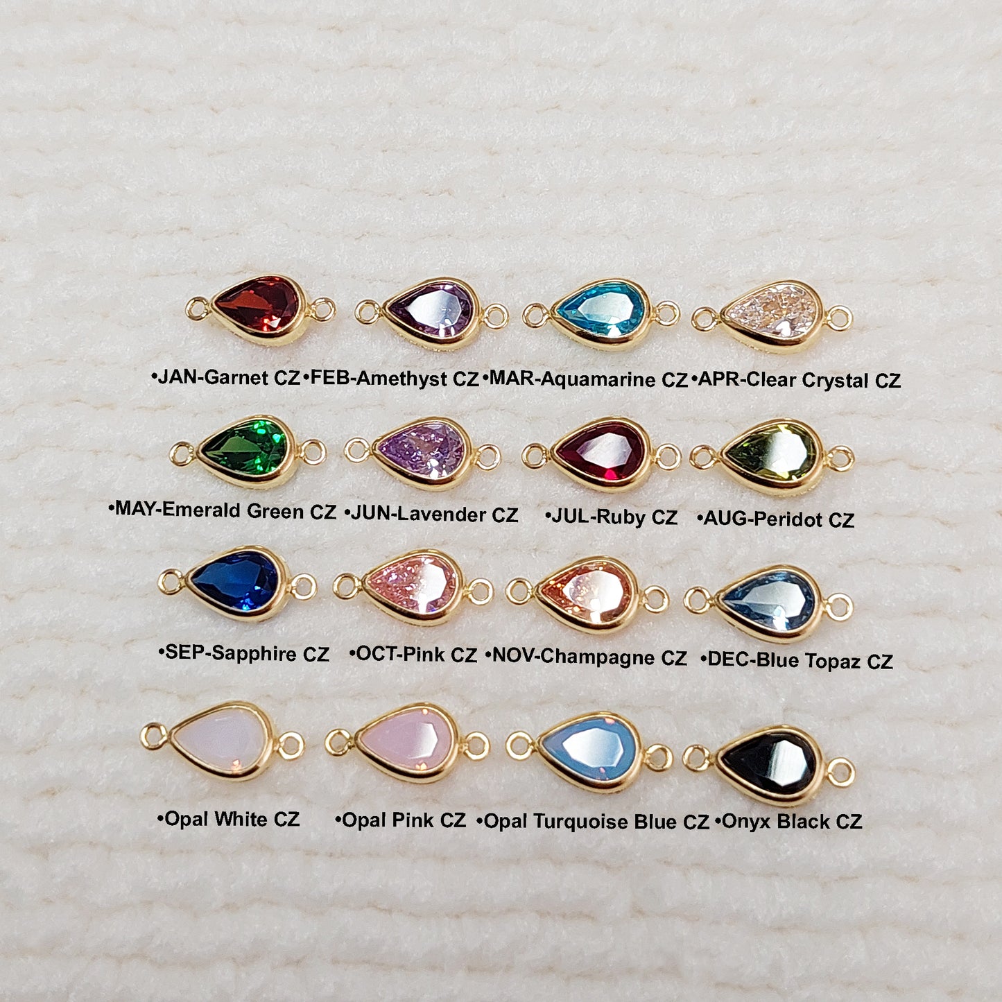 GF5TDR2CZ / 95TDR2CZ 5 x 7 mm Teardrop Bezel Connector With 2mm Closed Rings