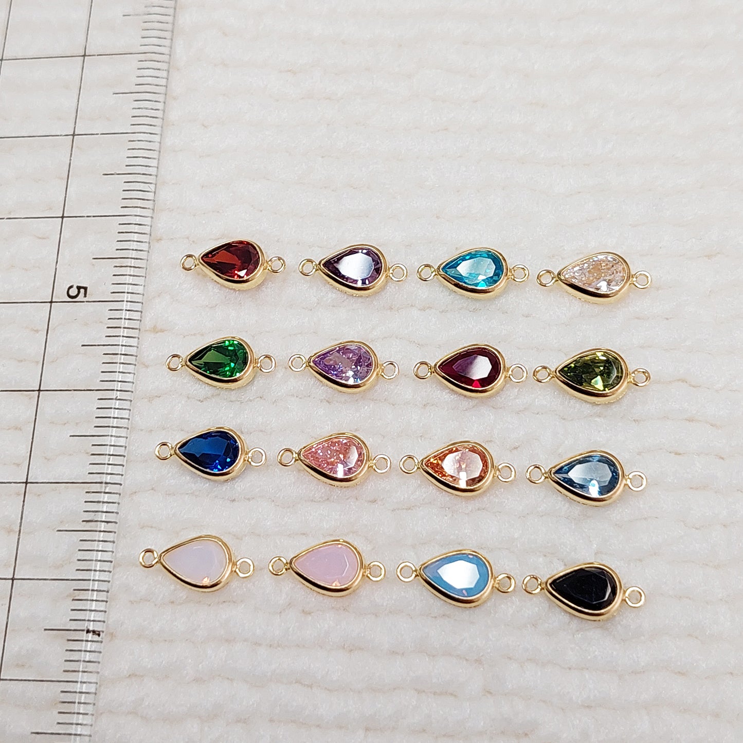 GF5TDR2CZ / 95TDR2CZ 5 x 7 mm Teardrop Bezel Connector With 2mm Closed Rings