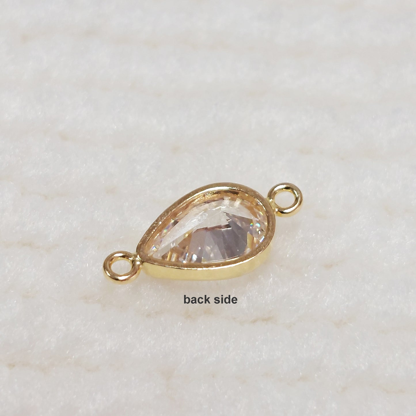 GF5TDR2CZ / 95TDR2CZ 5 x 7 mm Teardrop Bezel Connector With 2mm Closed Rings