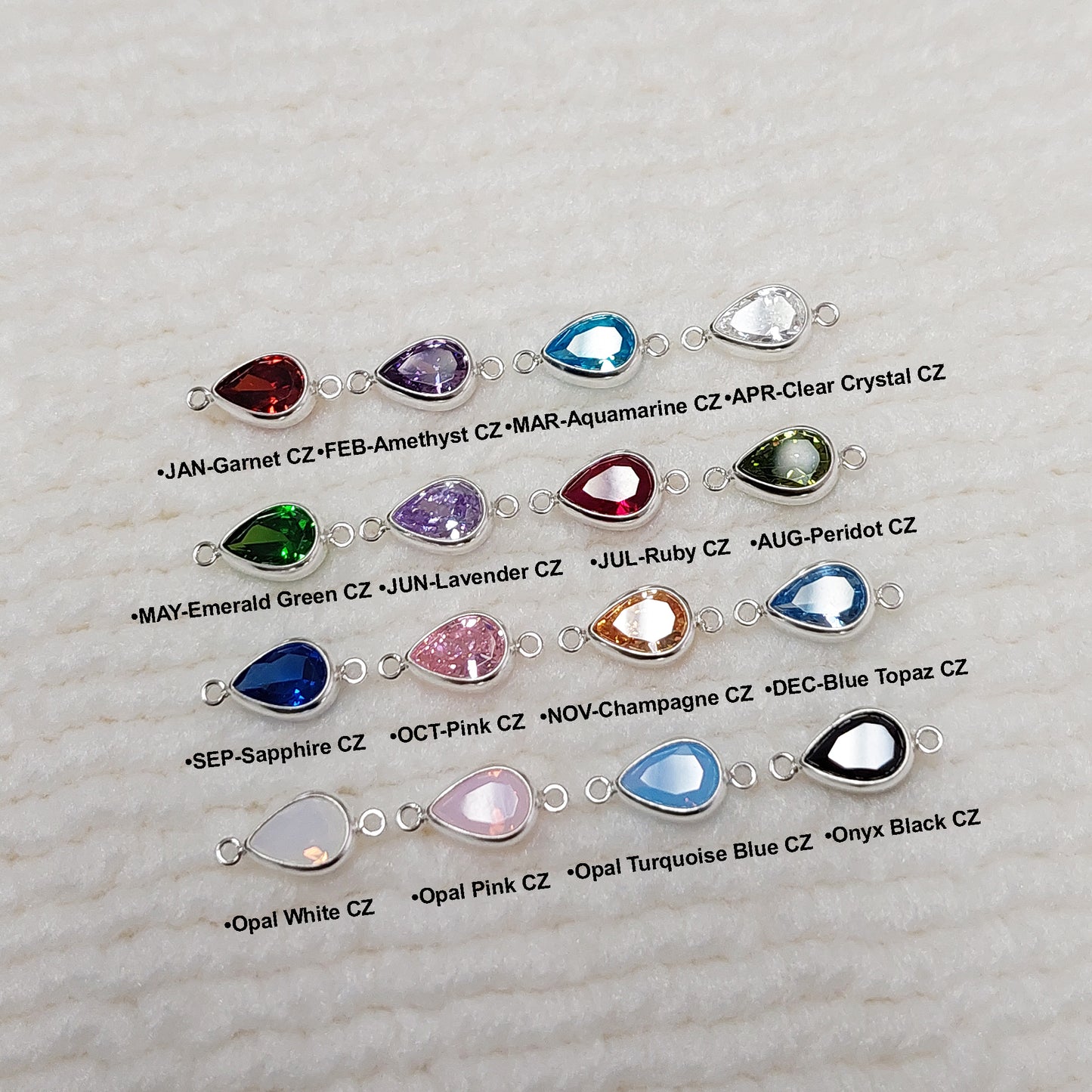 GF5TDR2CZ / 95TDR2CZ 5 x 7 mm Teardrop Bezel Connector With 2mm Closed Rings