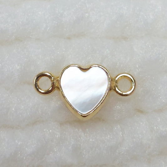 GF4HRTR2SH / 94HRTR2SH 4mm Shell Heart Shape Bezel Connector With 2mm Closed Rings