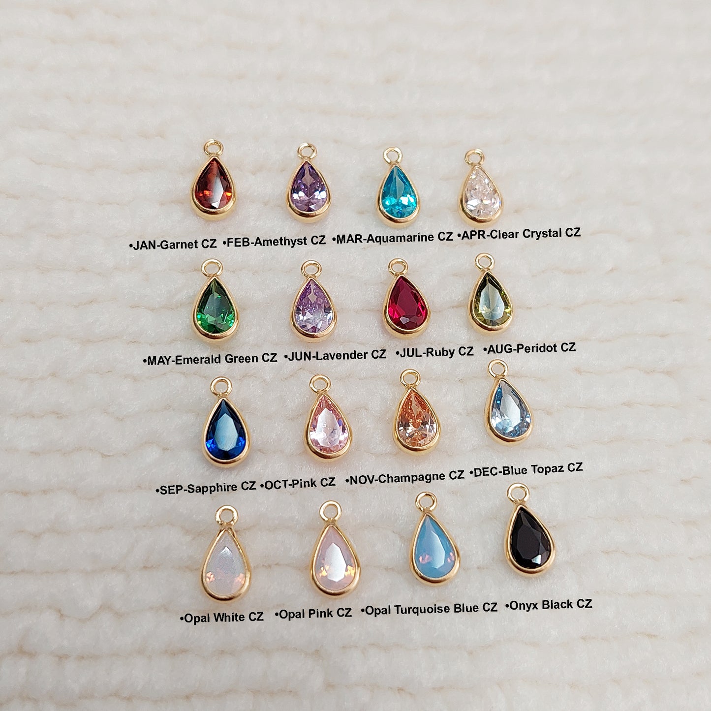 Teardrop Bezel Charm With 2mm Closed Rings 4x6 mm • GF4TDR1CZ / 94TDR1CZ