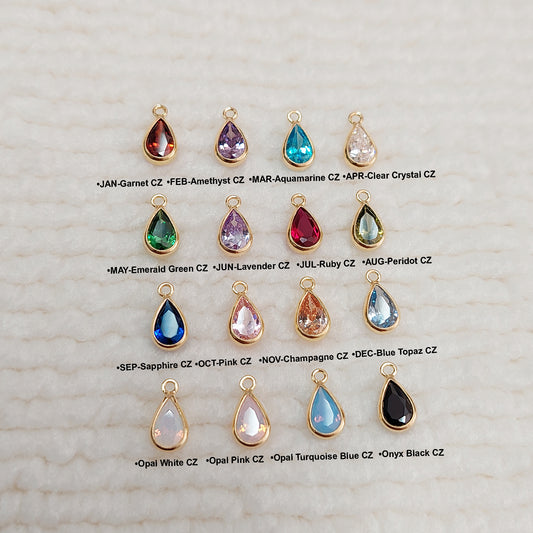 Teardrop Bezel Charm With 2mm Closed Rings 4x6 mm • GF4TDR1CZ / 94TDR1CZ