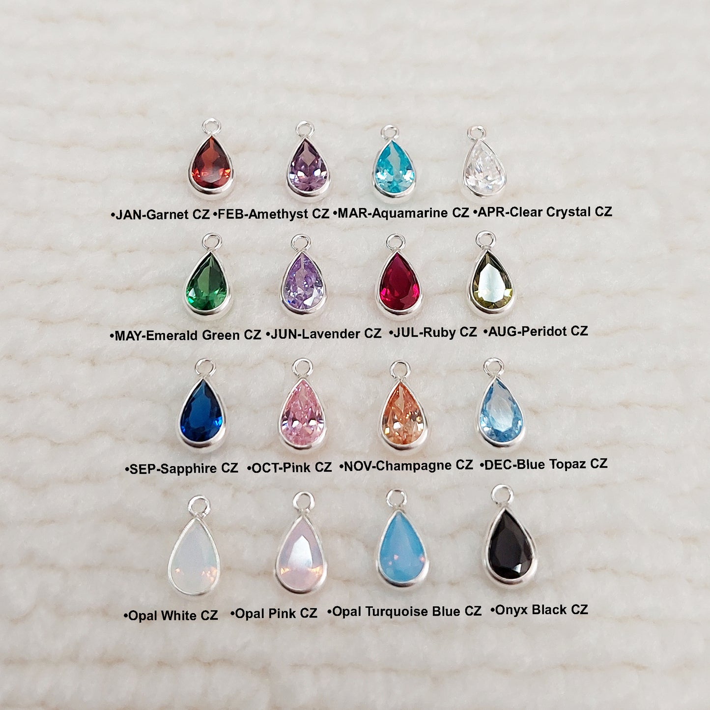 Teardrop Bezel Charm With 2mm Closed Rings 4x6 mm • GF4TDR1CZ / 94TDR1CZ