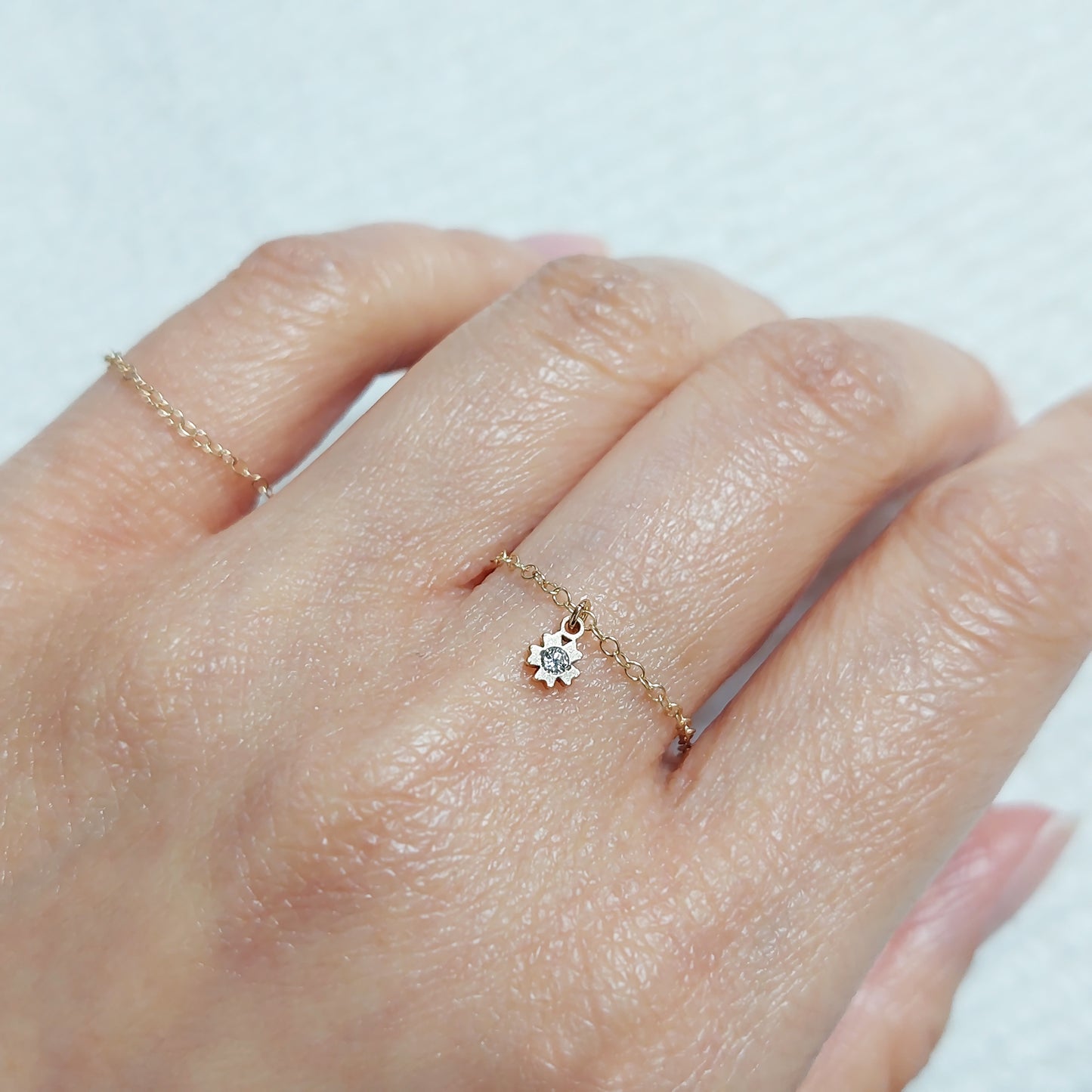 Starflower Charm with CZ 20ga 3.8 x 5.1mm • Dainty Minimalist Flower Charm • Gold Filled(14KGF) Jewelry Findings Wholesale •PN45CZ / 9PN45CZ
