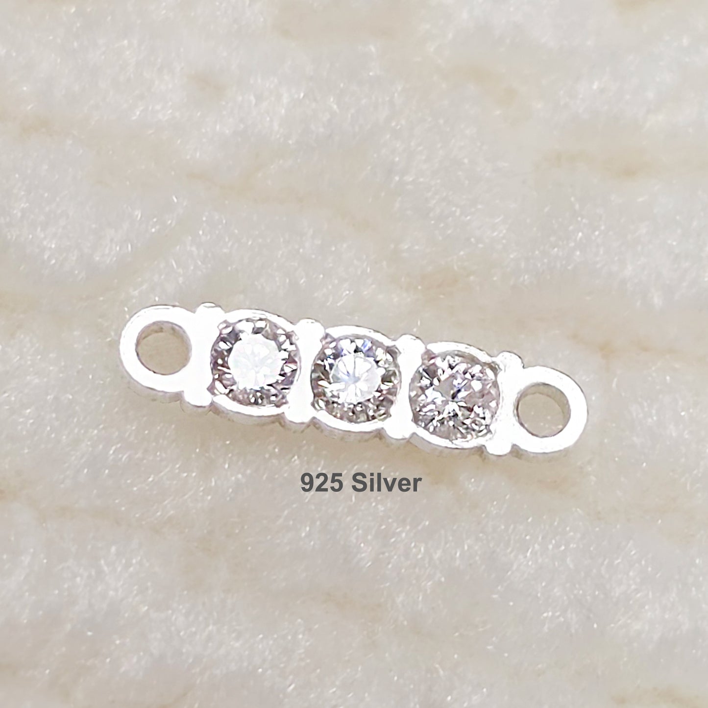 Bar Connector With 3 CZs 20ga 2.5 x 9.7mm • Minimalist Charm •Gold Filled (14KGF) Jewelry Findings Wholesale • BAR10CZ3 / 9BAR10CZ3