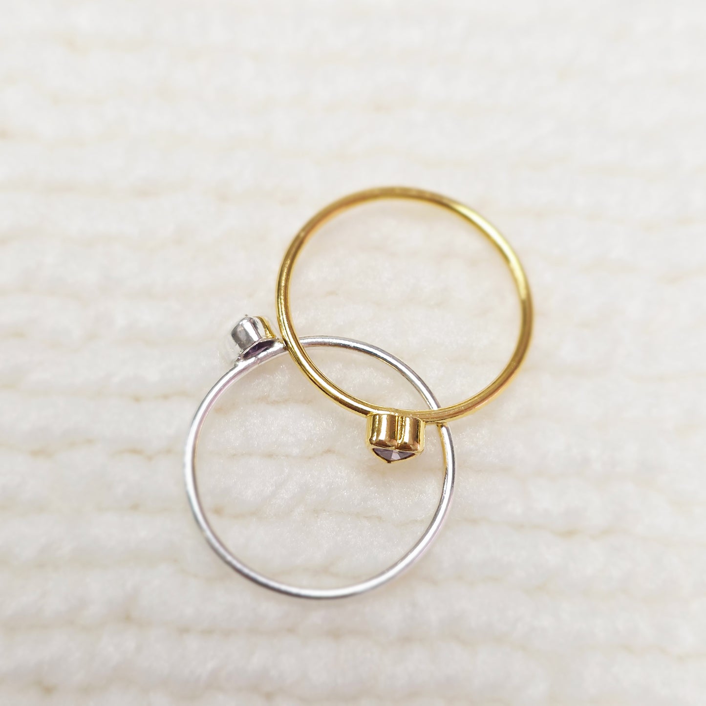3mm Heart Bezel Set Stacking Ring with Opal White CZ • Gold Filled (14KGF) Jewelry Findings Wholesale •GFR1403HRTCZ(P1)-GFR1103HRTCZ(P1)