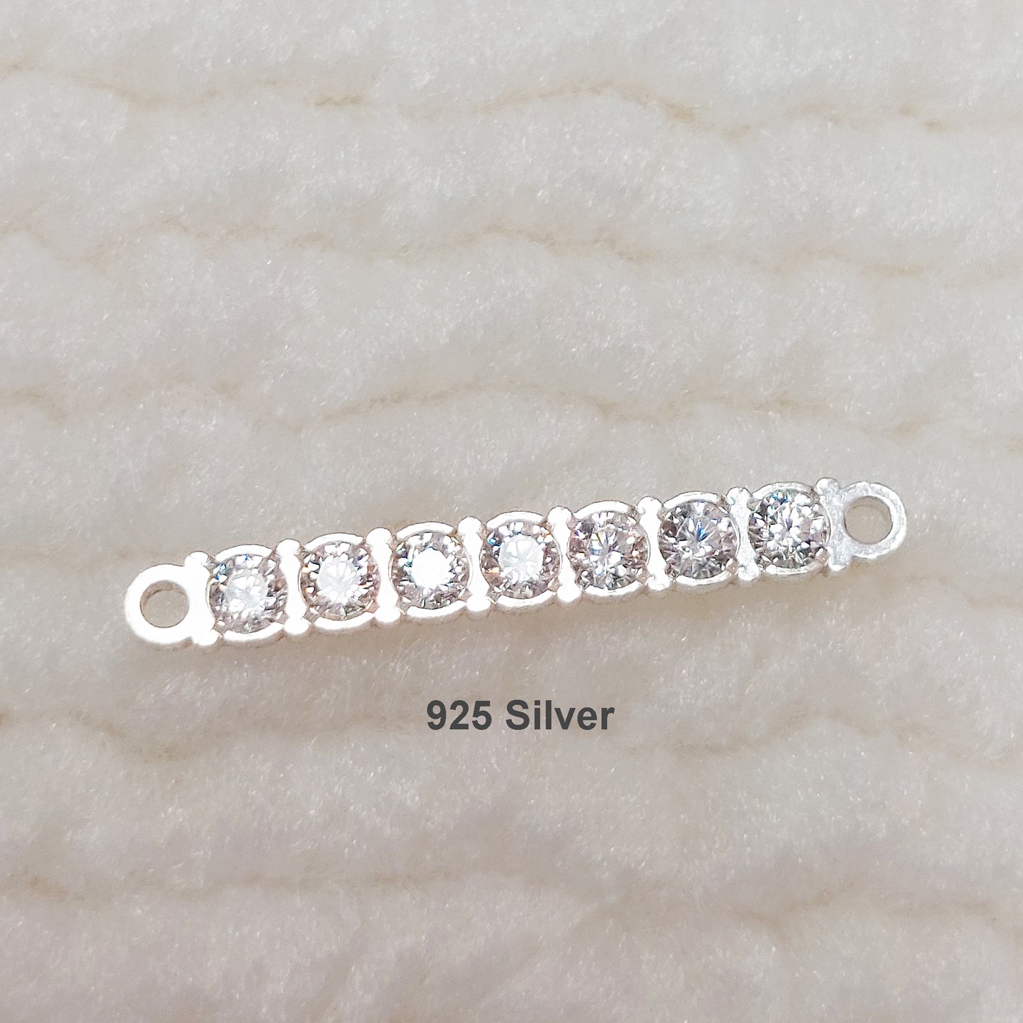 Bar Connector With 7 CZs 20ga 2.3 x 17.4mm • Minimalist Charm •Gold Filled (14KGF) Jewelry Findings Wholesale • BAR174CZ7 / 9BAR174CZ7