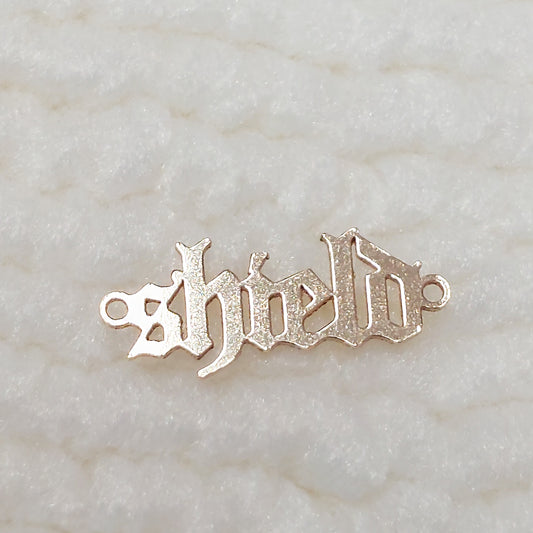 Old England "shield" Connector 24ga 14.8 x 6.3mm • Minimalist Charm •Gold Filled (14KGF) Jewelry Findings Wholesale • SD1563OLD / 9SD1563OLD