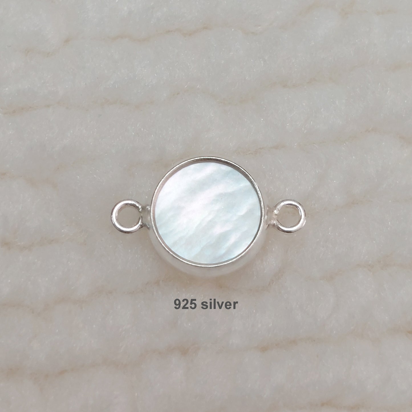 6mm Shell Round Bezel Connector With 2mm Closed Rings • Dainty Charm • Gold Filled (14KGF) Jewelry Findings • GF6BZ15R2SH / 96BZ15R2SH