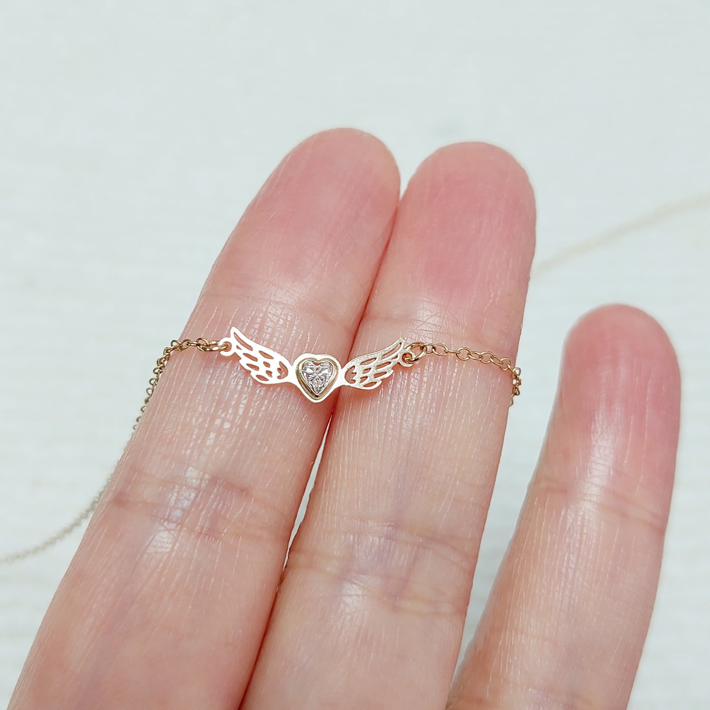3mm Heart Shape Bezel Connector with Wings 17.6x6.4mm•Birth Stone Bezel• Gold Filled (14KGF) Jewelry Findings Wholesale•GF3HRT-WG2/93HRT-WG2