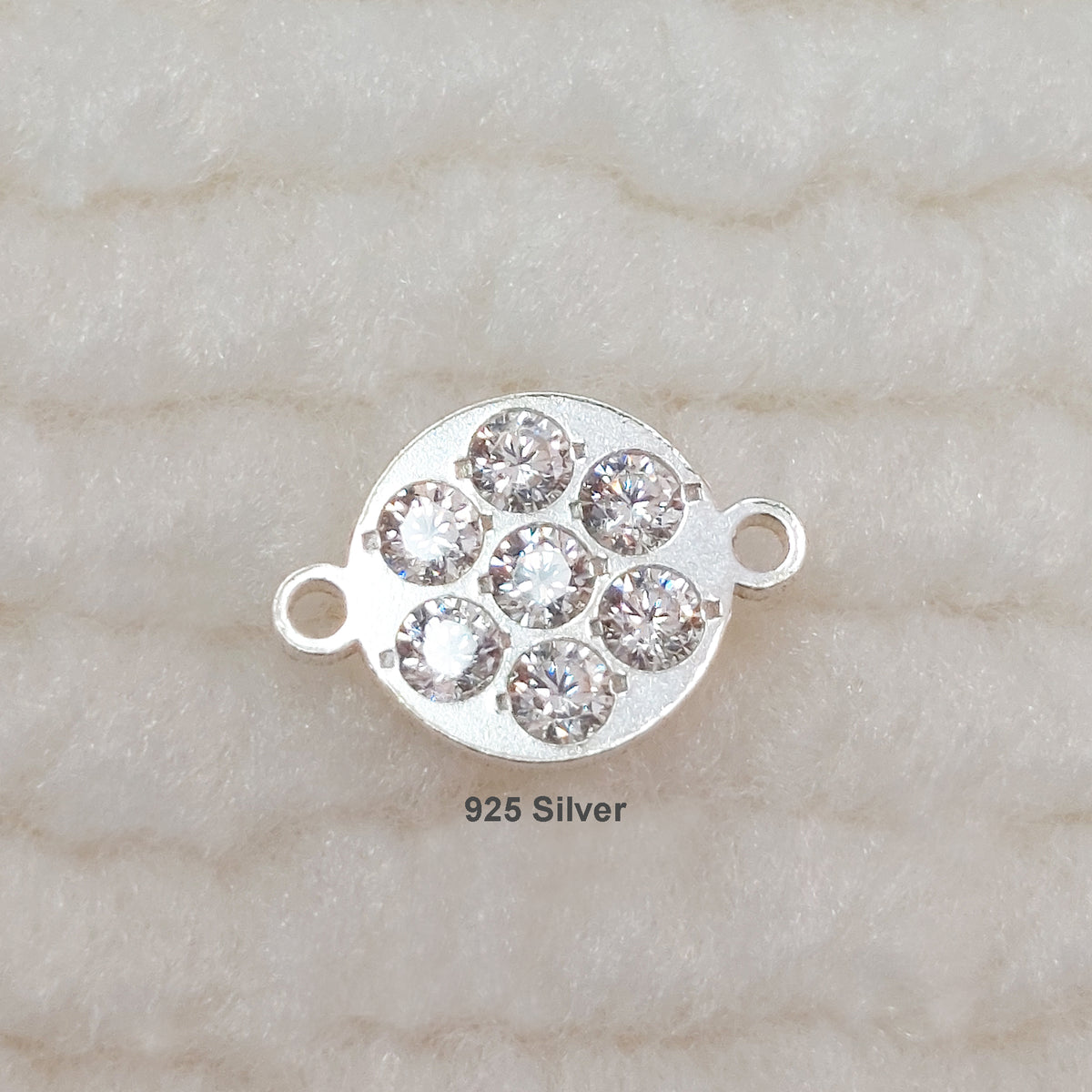Disc Connector With 7 CZs 20ga 8.9 x 6.2mm • Dainty Charm • Minimalist • Gold Filled (14KGF) Jewelry Findings • Wholesale • 6RDCZ7 /96RDCZ7