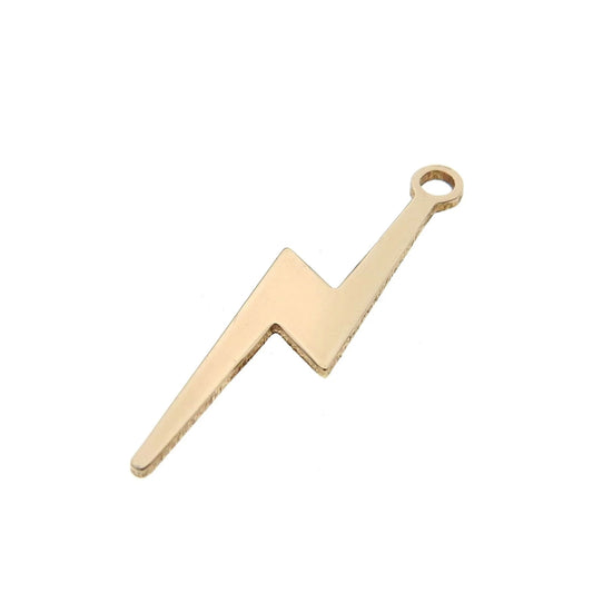 GF1604FL Gold Filled (14KGF) 16x4mm Lightning Bolt Charm