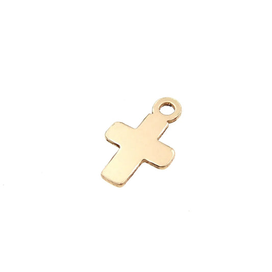 GF1878  4.4 x 7mm mini Cross Charm 28ga
