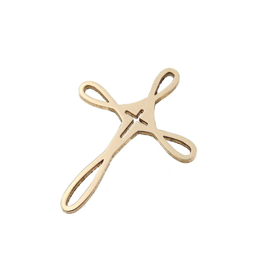 cross_dainty gold filled charm_14KGFCOM