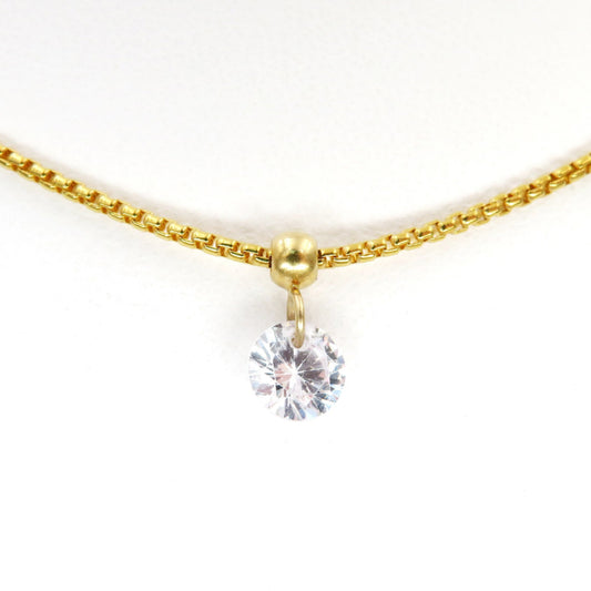 GF3MSBCZ Gold Filled (14KGF) 3mm Stopper Bead(1.5mm Hole) With 5.0mm CZ