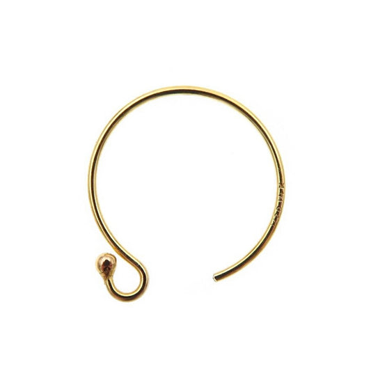 GF6401 Gold Filled (14KGF) Round Ball End Circle Earwire 22ga
