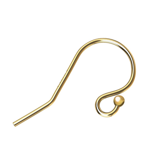 GF6418 Gold Filled Ball End Earwire 11 x 19mm Earring Components