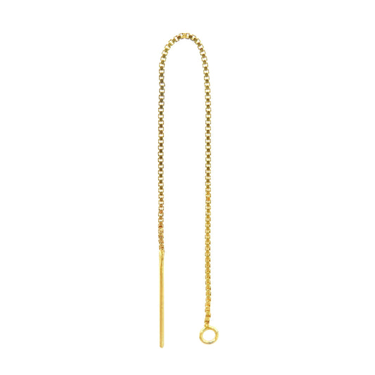 GF6431 Gold Filled(14KGF)78mm x 0.75mm Box Chain Ear Threader With Ring