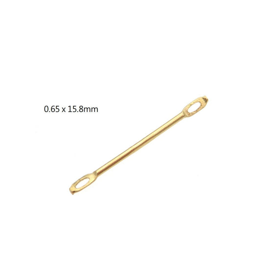 GF6515PR2 Gold Filled (14KGF) 0.65x15.8mm Needle Post With 2 Ring 22ga