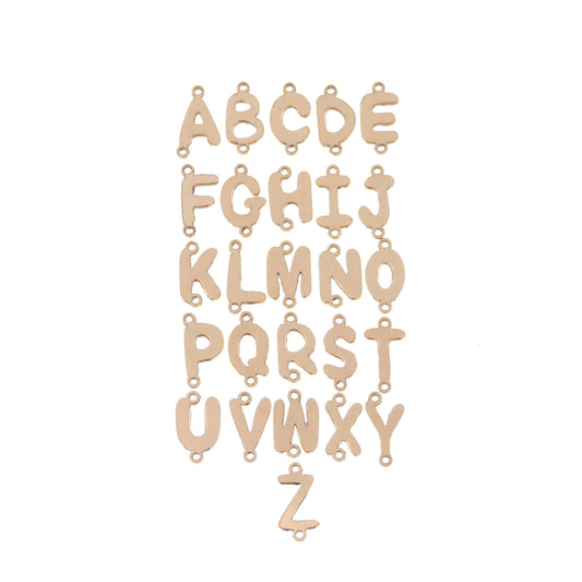 GFEVA63V2 6mm Mini Letter(A-Z)Charms With 2 Vertical Rings