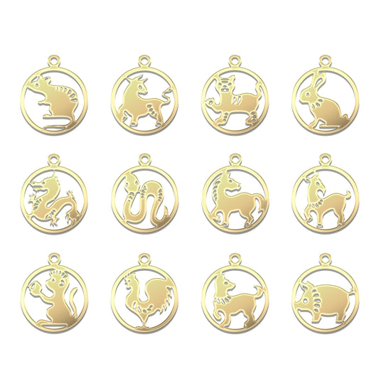 GFZD1012 Gold Filled (14KGF) 9.8 x 11.7mm Chinese Zodiac Charm