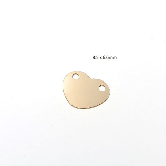 HA856H2 Gold Filled (14KGF) 8.5x6.6mm Heart Festoon Link With 2 Holes