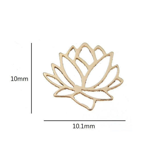 SO06 Gold Filled (14KGF) 10x10.1MM Lotus Flower Charm